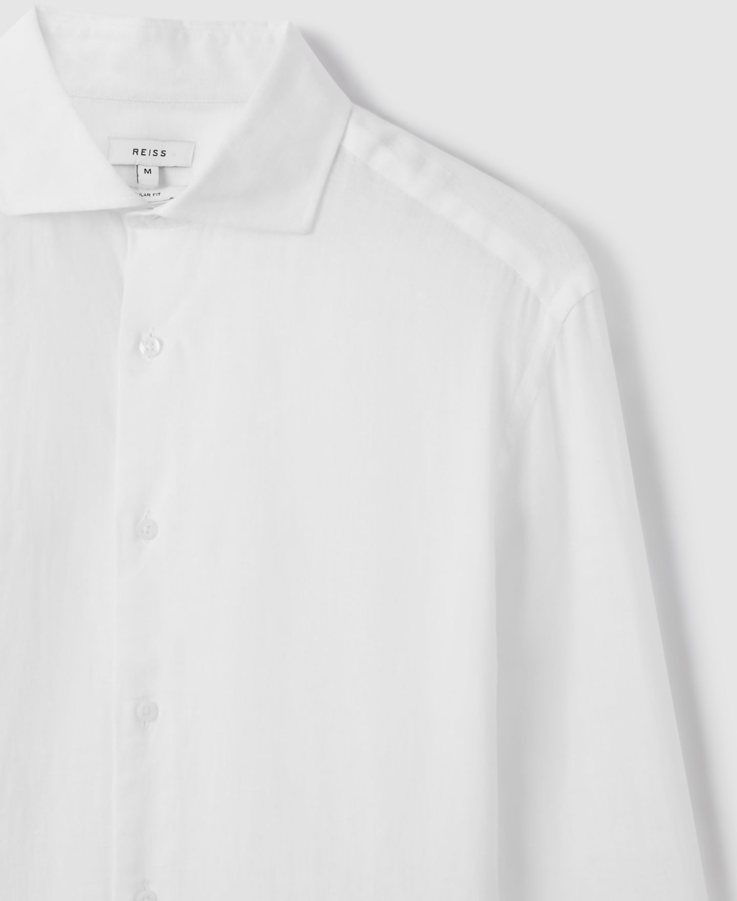 Мужская рубашка REISS Ruban Linen Button-Through, цвет: Белый — фото 6