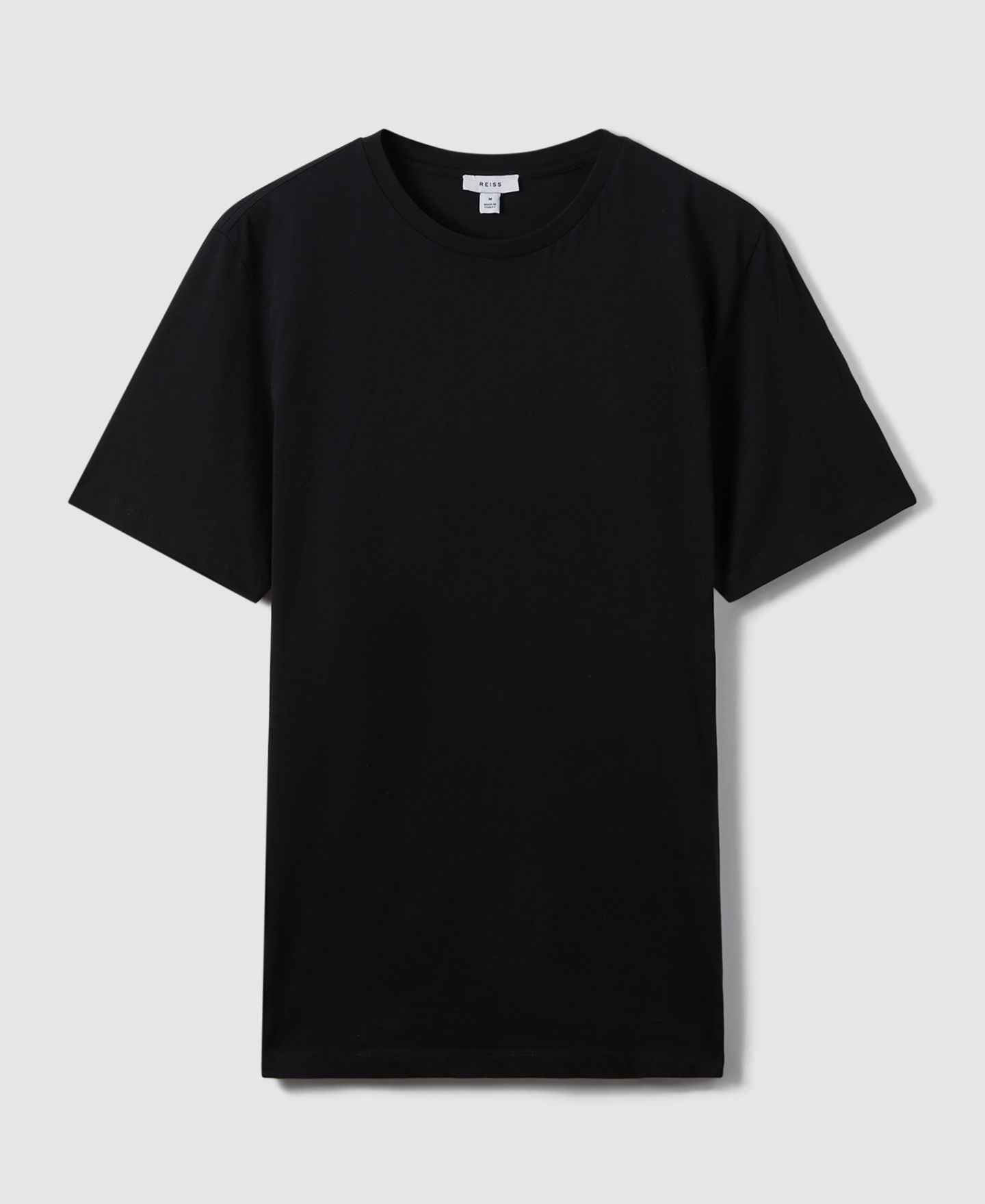 Мужская футболка REISS Bless Cotton-Blend Tailored-Fit, цвет: Чёрный — фото 8