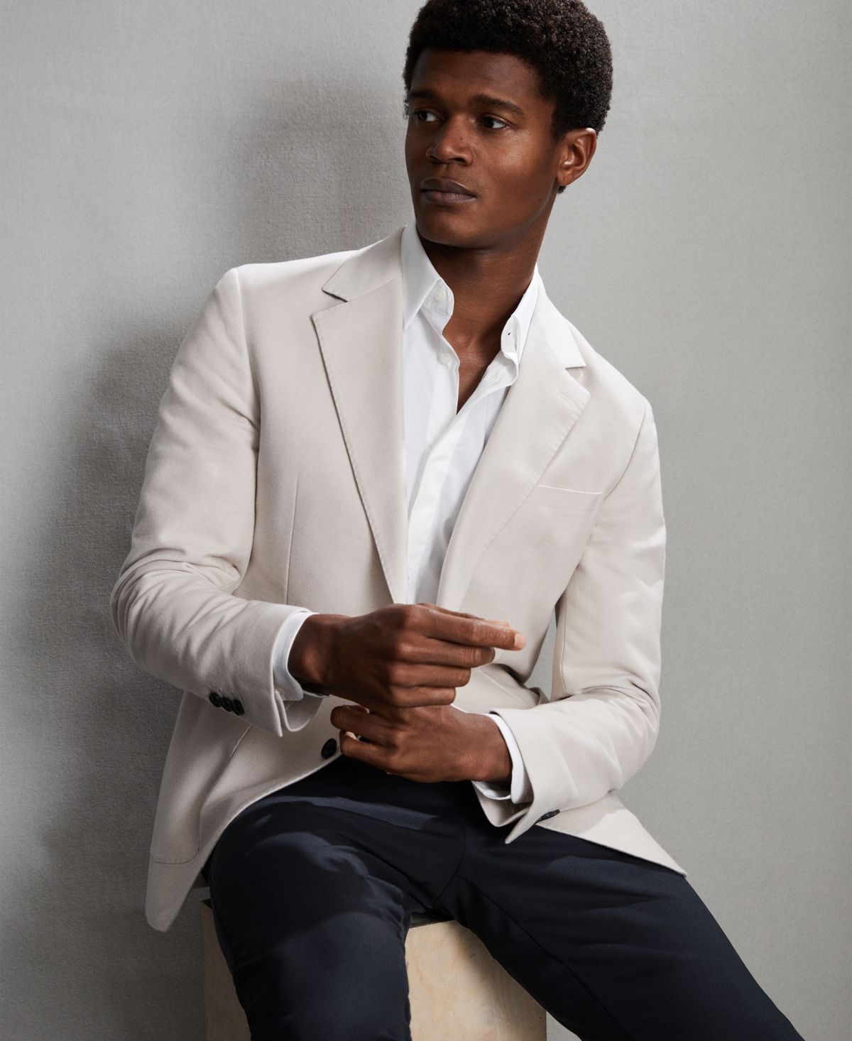 Reiss Men's Slim Fit Cotton Blend Pants