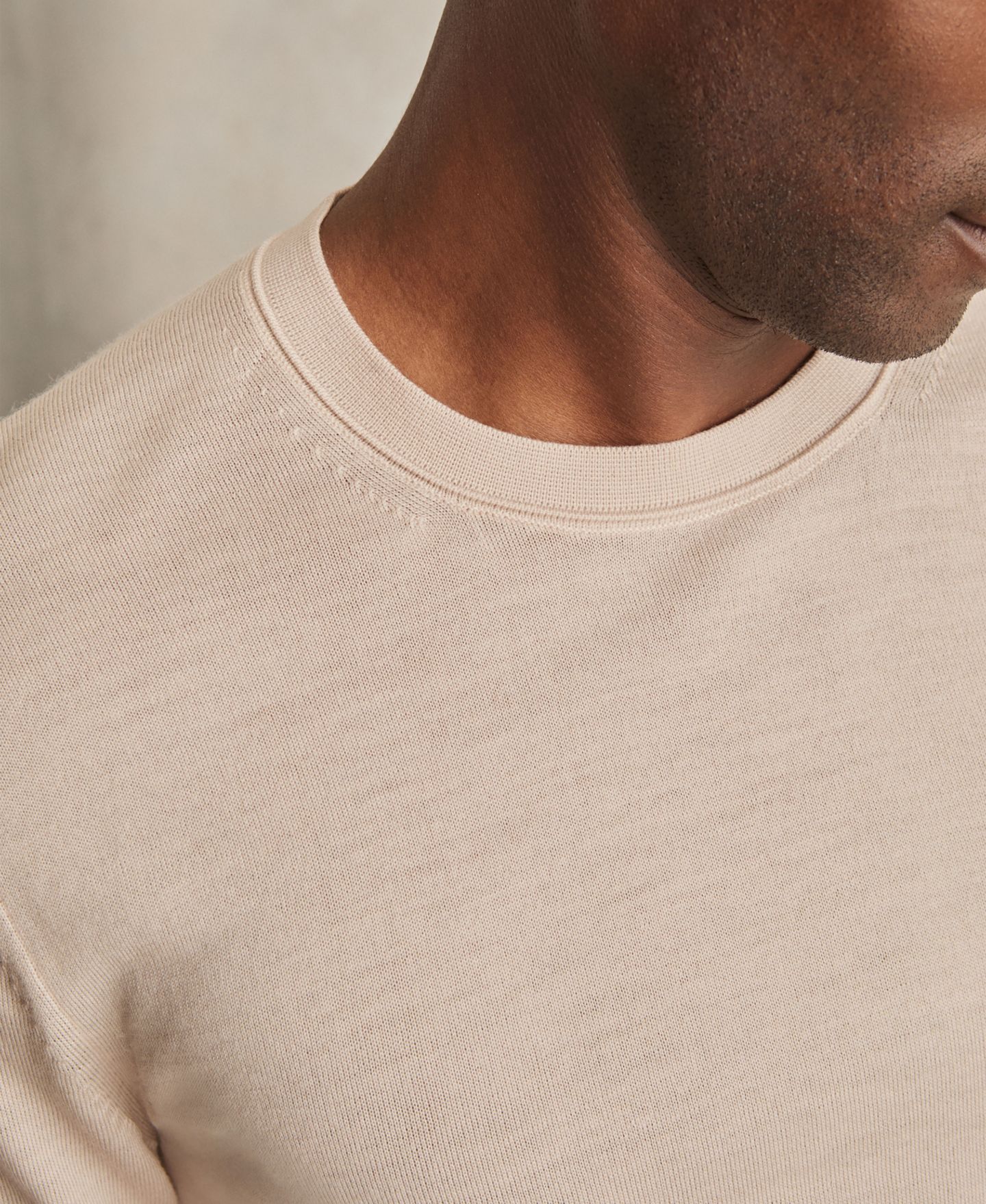 Мужской свитер REISS Wessex Merino Wool Crew Neck, цвет: Бежевый — фото 3