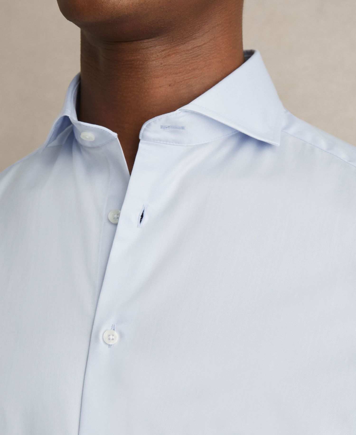 Men's Storm Cotton-Twill Two-Fold Slim-Fit Shirt