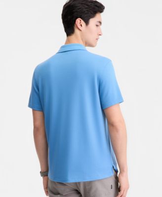 Men's Textured Jacquard Johnny-Collar Polo Shirt, Macy's Exclusive