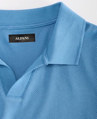 Men's Textured Jacquard Johnny-Collar Polo Shirt, Macy's Exclusive