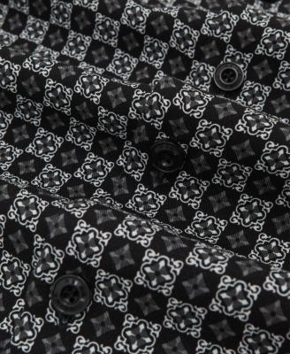 Men's Medallion-Print Long-Sleeve Shirt