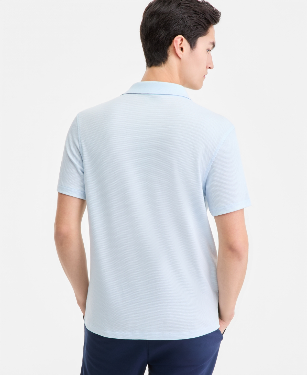 Alfani Men's Textured Jacquard Johnny-Collar Polo Shirt, Macy's Exclusive