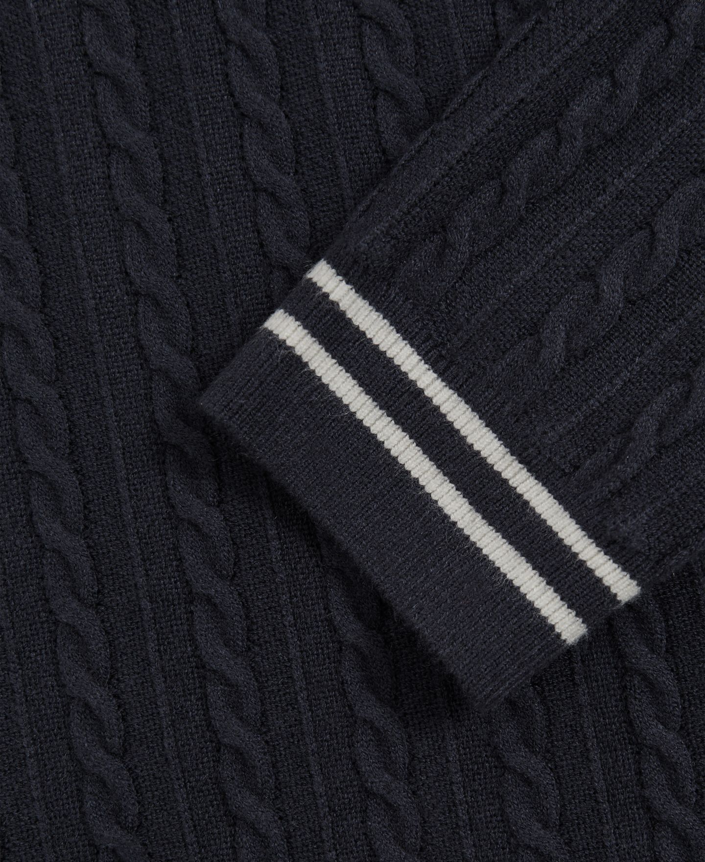 Мужской свитер REISS Luca Regular Fit Cable-Knit Wool-Blend, цвет: Полуночный тёмно-синий — фото 4