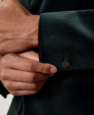 Men's Single-Breasted Velvet Slim-Fit Blazer