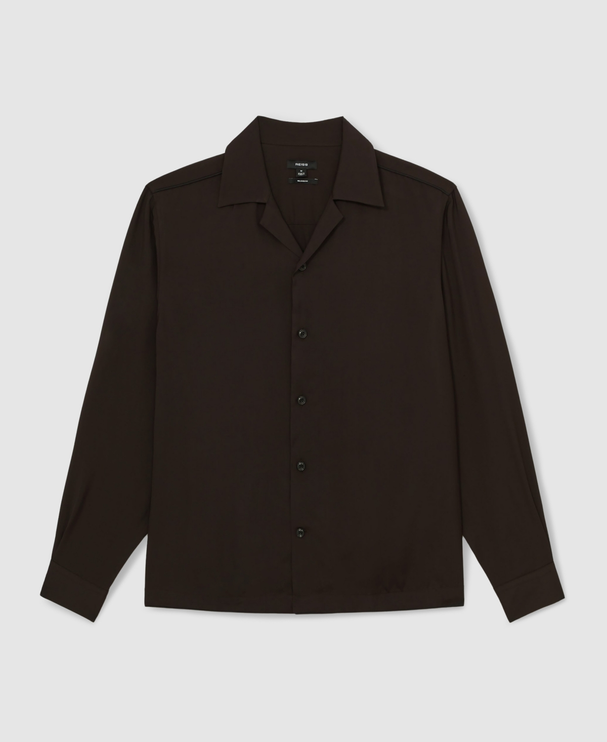Reiss Men's Twill Piped Cuban-Collar Shirt