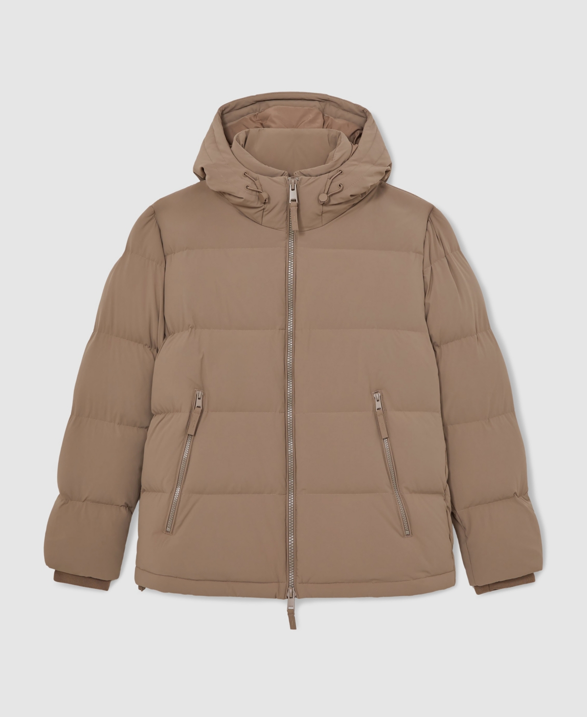 Reiss Reggie Quilted Puffer Jacket In Brown