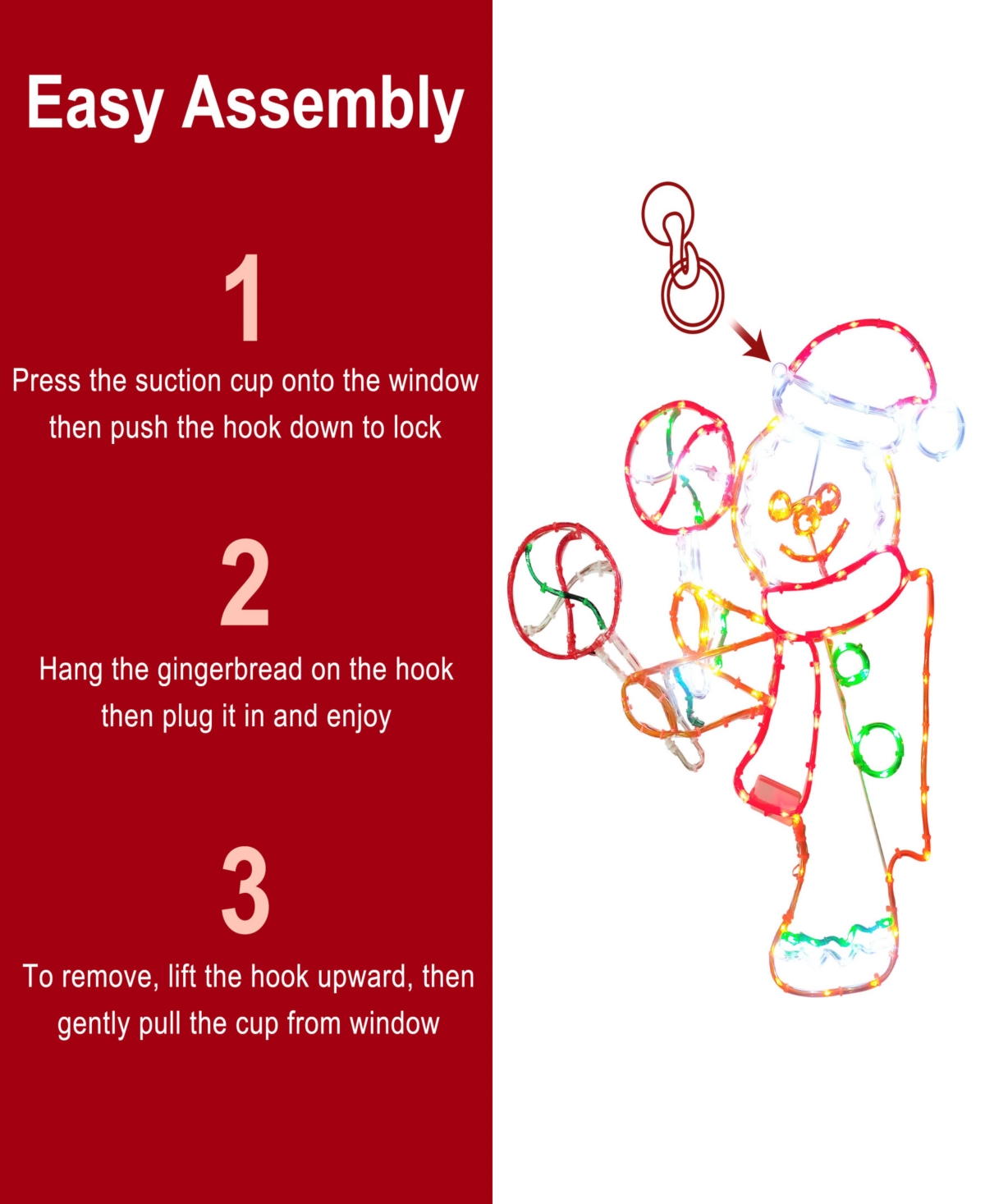 Puleo International 2' Gingerbread Window Decor In Multi