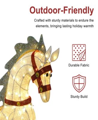 42" Pre-Lit Outdoor Horse Christmas Holiday D&eacute;cor