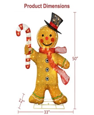 4' Pre-Lit Outdoor Gingerbread Man Christmas Holiday D&eacute;cor