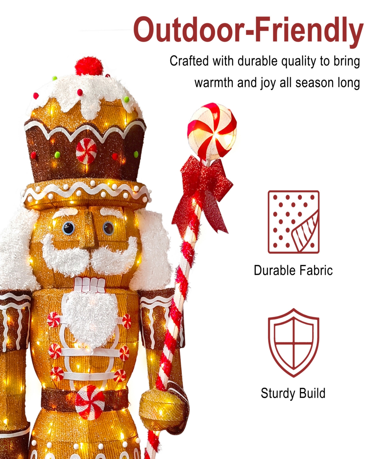 Puleo International 6' Gingerbread Outdoor Christmas Soldier