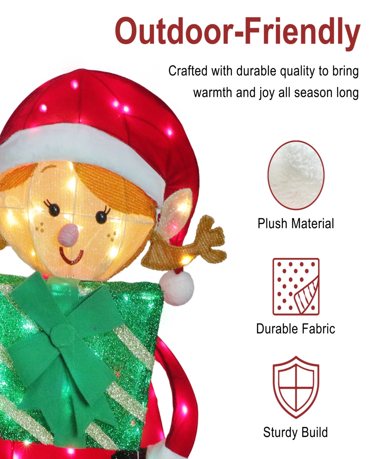 Puleo International Elf Couple with Gift Boxes and Candy Cane, Set of 2