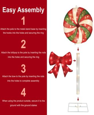 3' Pre-Lit Lollipop Christmas Holiday D&eacute;cor