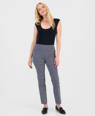 Women's Printed Pull-On Rivet Pants, Macy's Exclusive