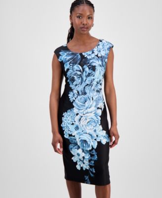 Petite Floral-Print Sheath Dress