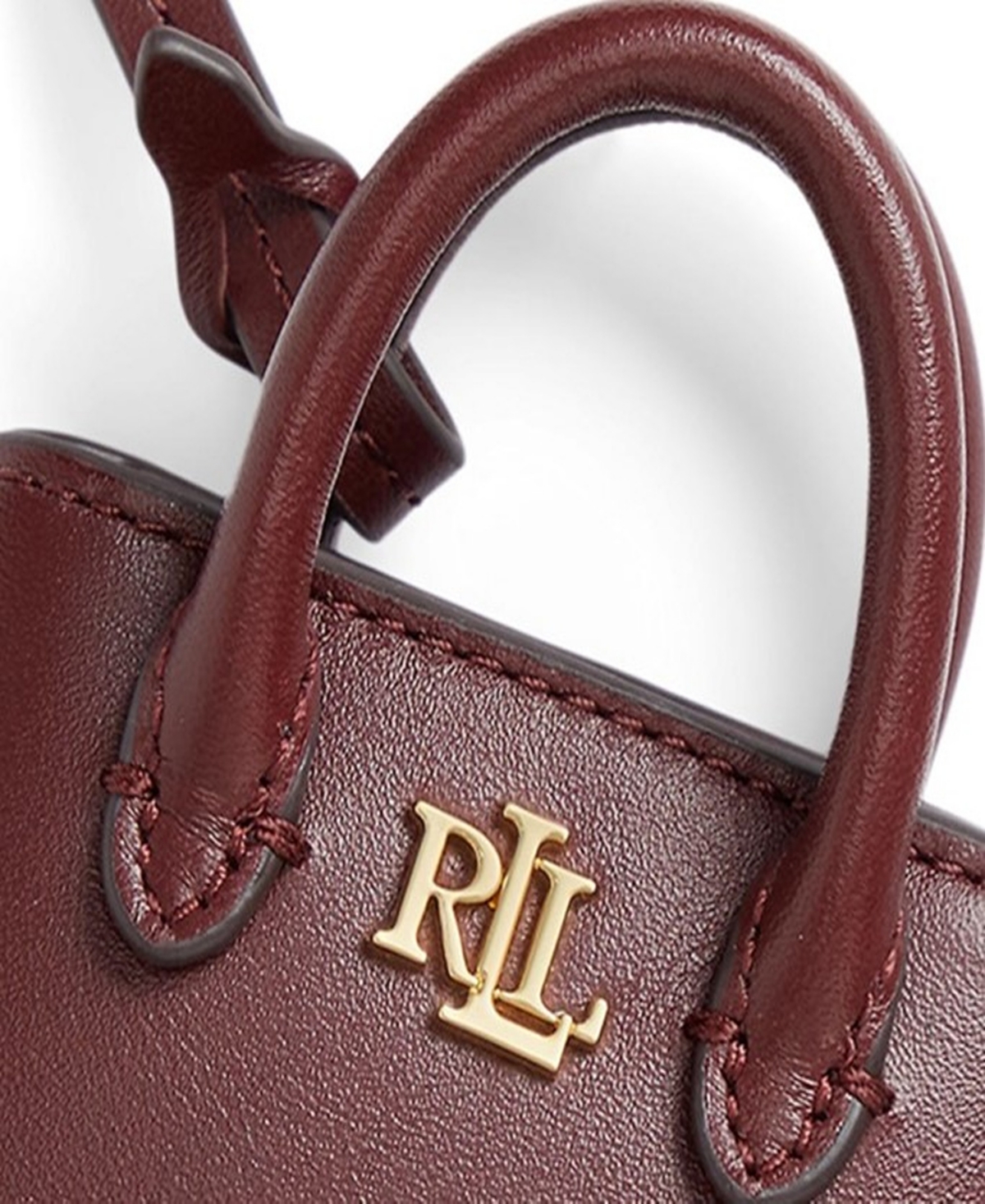 Ralph Lauren Leather Pouch Charms In Burgundy