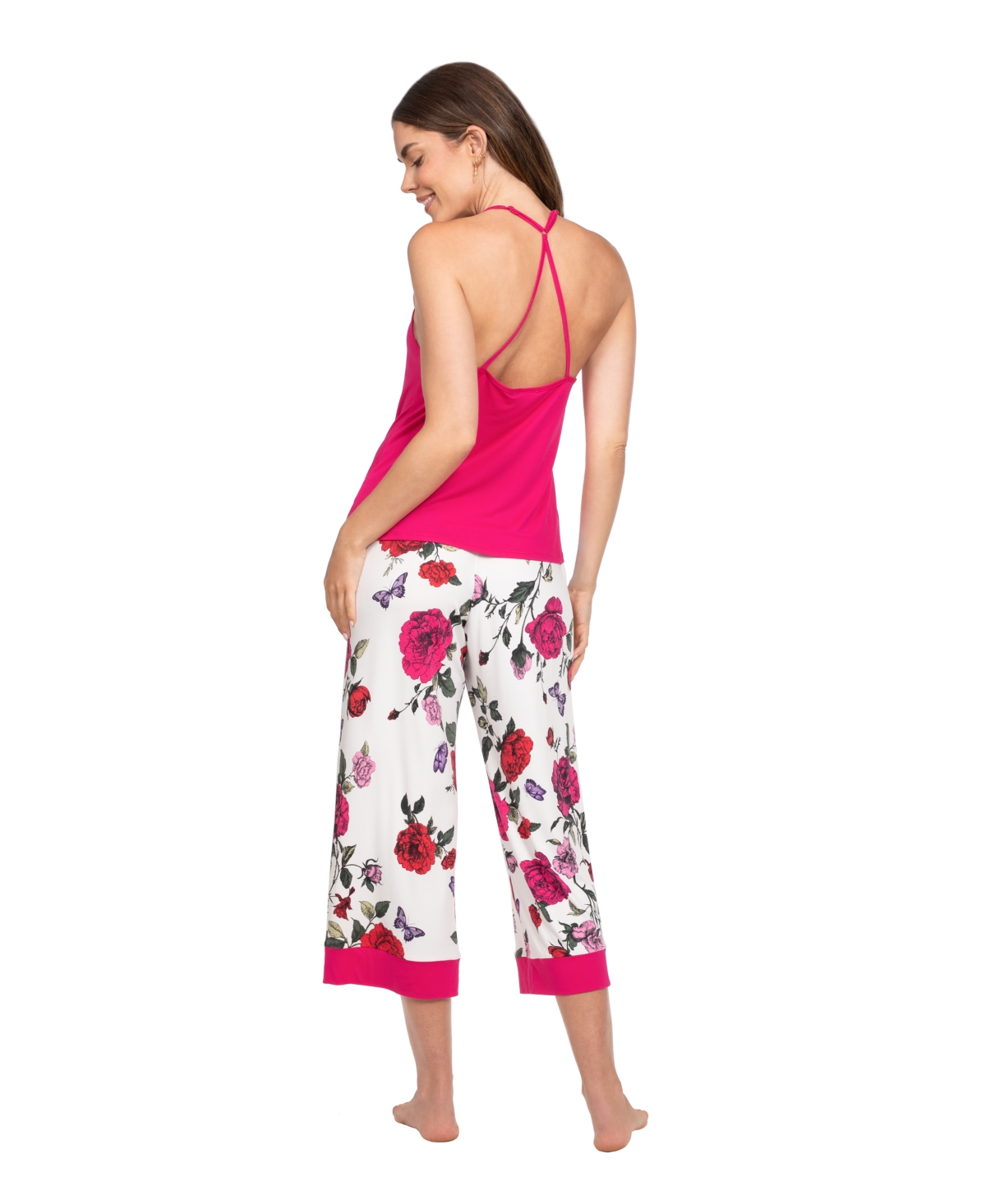 Linea Donatella Women's Sleepwear Velvet Trimmed Kiss 3-pc. Set In White