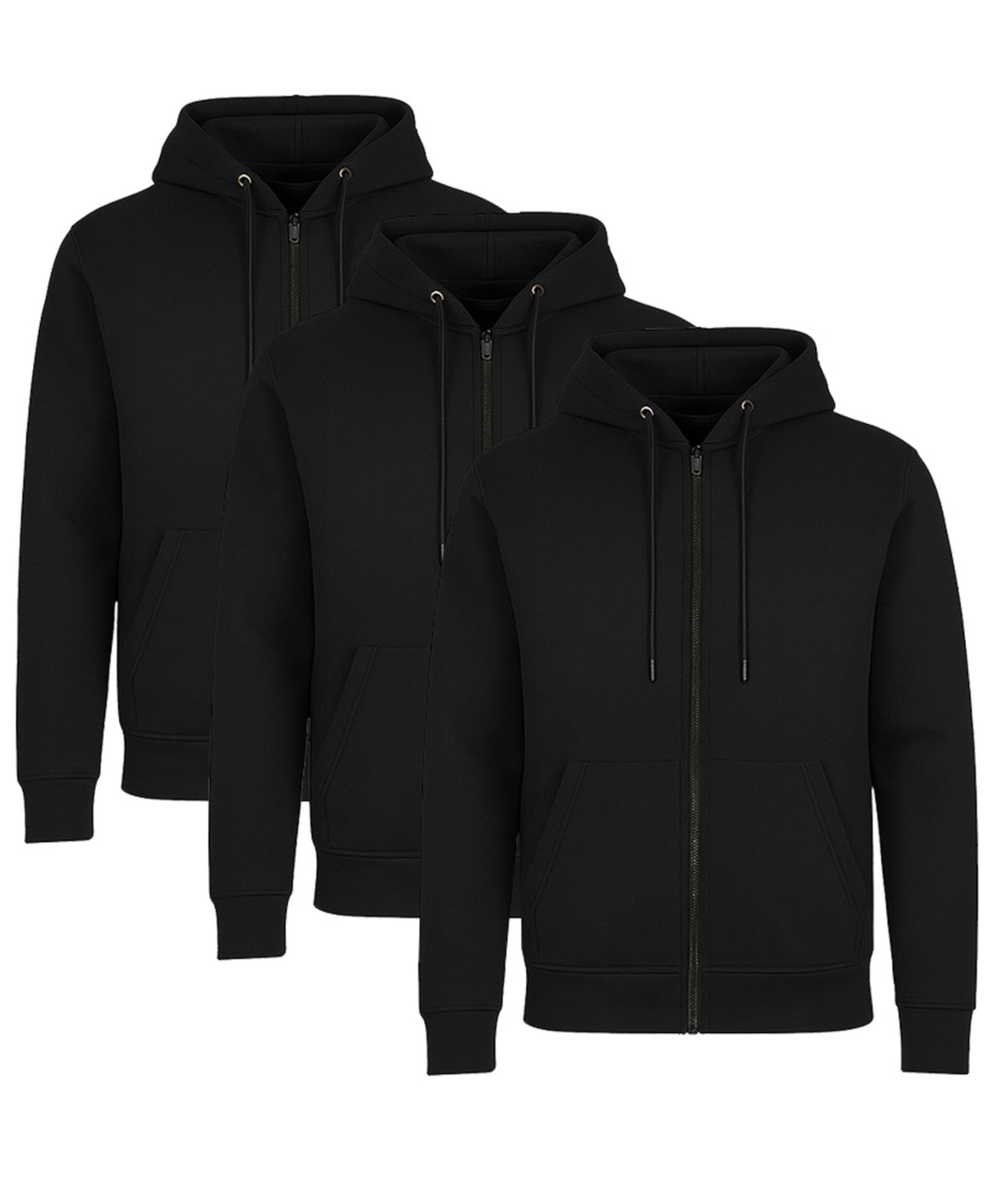 Мужские худи Blue Ice Lined Full-Zip, 3-Pack, цвет: Чёрный — фото 1