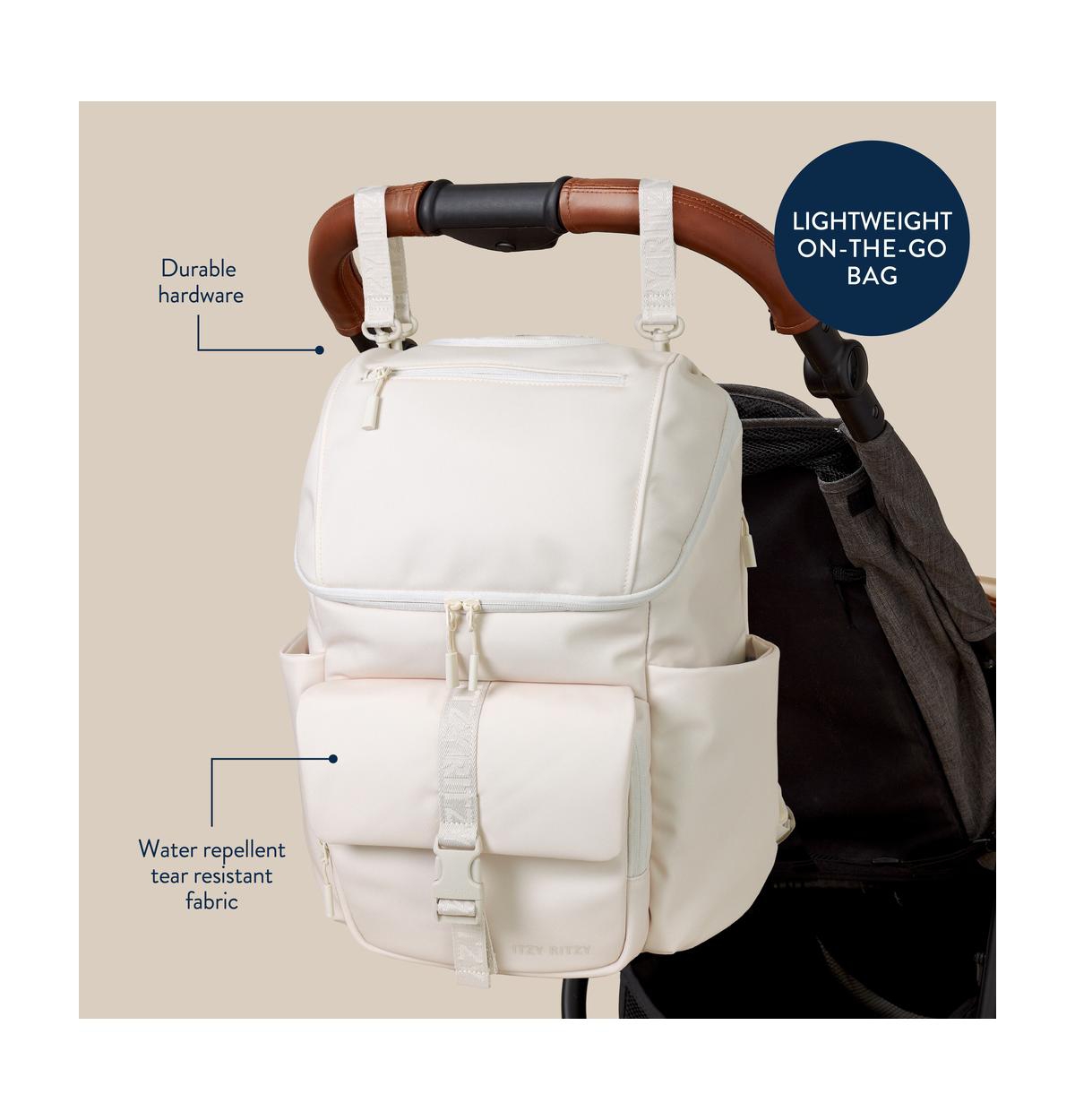 Itzy Ritzy Baby Belong Top Open Backpack Woven Chocolate