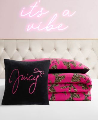 Plush Reversible Cheetah Bows 3-Pc. Comforter Set, Twin/Twin XL