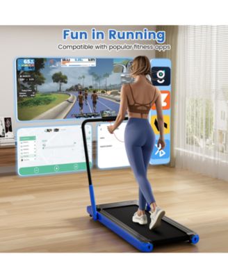 3-in-1 3HP Folding Treadmill with Smart Apps Remote Control and Speakers