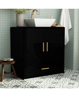 Bathroom Vanity with Marble Top, Bathroom Cabinet with 2 Doors & Drawer