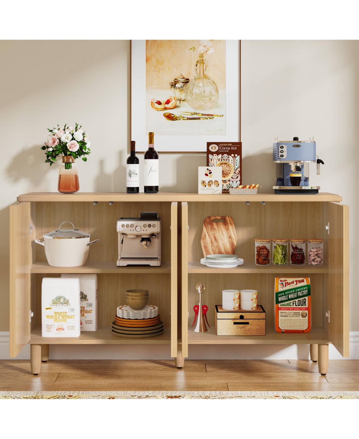 Tribesigns Buffet Cabinet Sideboard with Storage, Large Storage Cabinet Sideboard Buffet Table