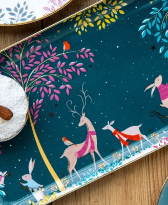 Sara Miller Woodland Tales Deer Robin Sandwich Tray