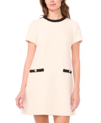 Women's Short-Sleeve Tweed Dress