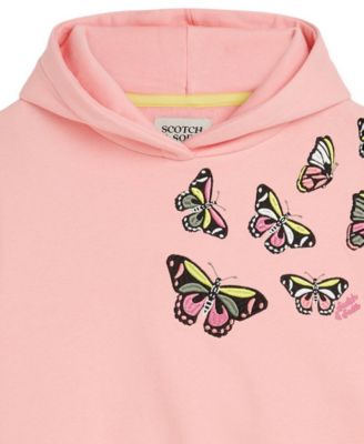 Girls' 7-16 Bubble Hem Long-Sleeve Hoodie