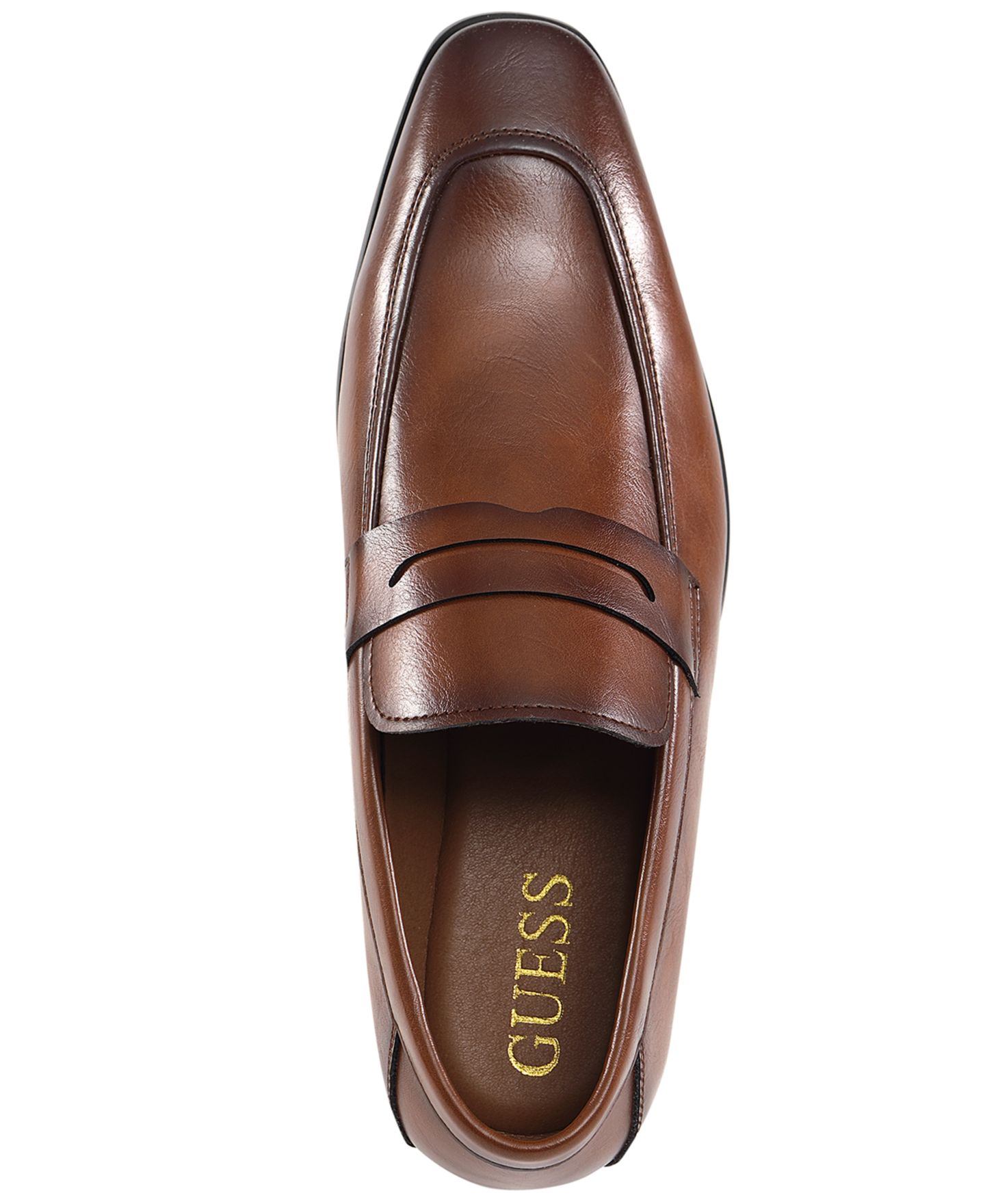 Мужские туфли GUESS Symon Slip-On Tapered Toe Dress Shoes, цвет: Тёмный натуральный — фото 4