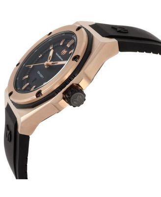 Women's TM-416047 CORAL Quartz 3 Hand Black Dial Watch