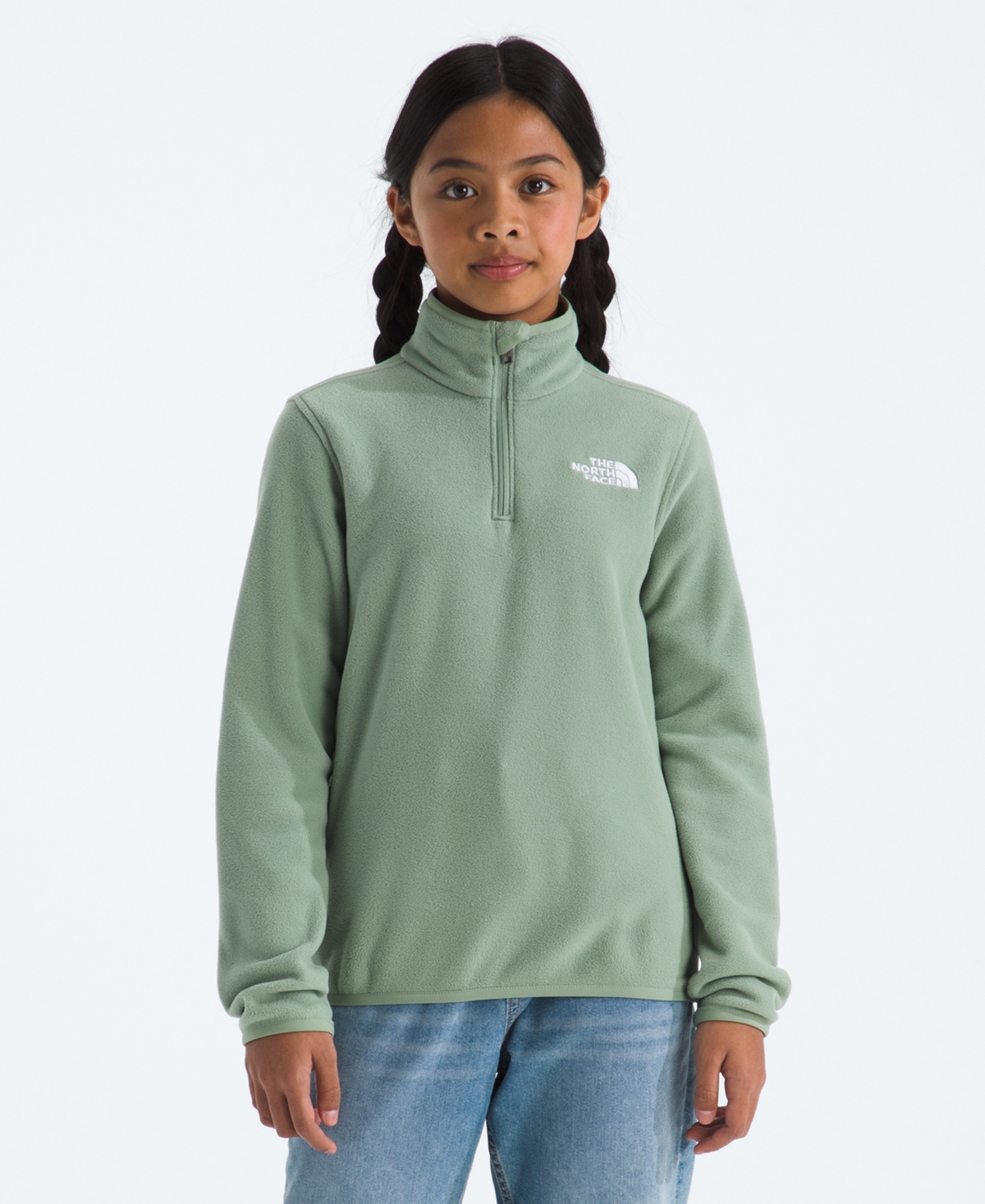 The North Face Girls And Boys 6-16 Glacier Zipper Jacket In Green