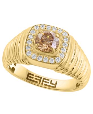 EFFY Collection - Men's Lab Grown Brown and White Diamond (1-1/4 ct. t.w.) in 14K Yellow Gold