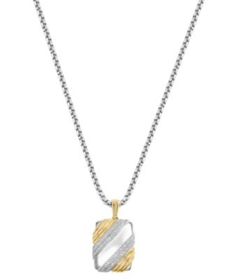 Men's Diamond Pendant Necklace (1/3 ct. t.w.) in Gold Over Silver