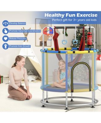 55" Kids Trampoline Gift for for 3-6 Years Old Boys and Girls