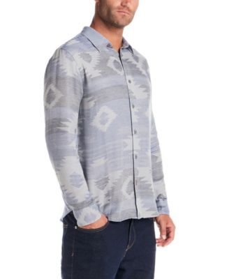 Men's Long-Sleeve Southwest Jacquard Button Down Shirt