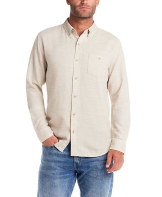 Men's Long-Sleeve Cotton Slub Pebble Dobby Shirt