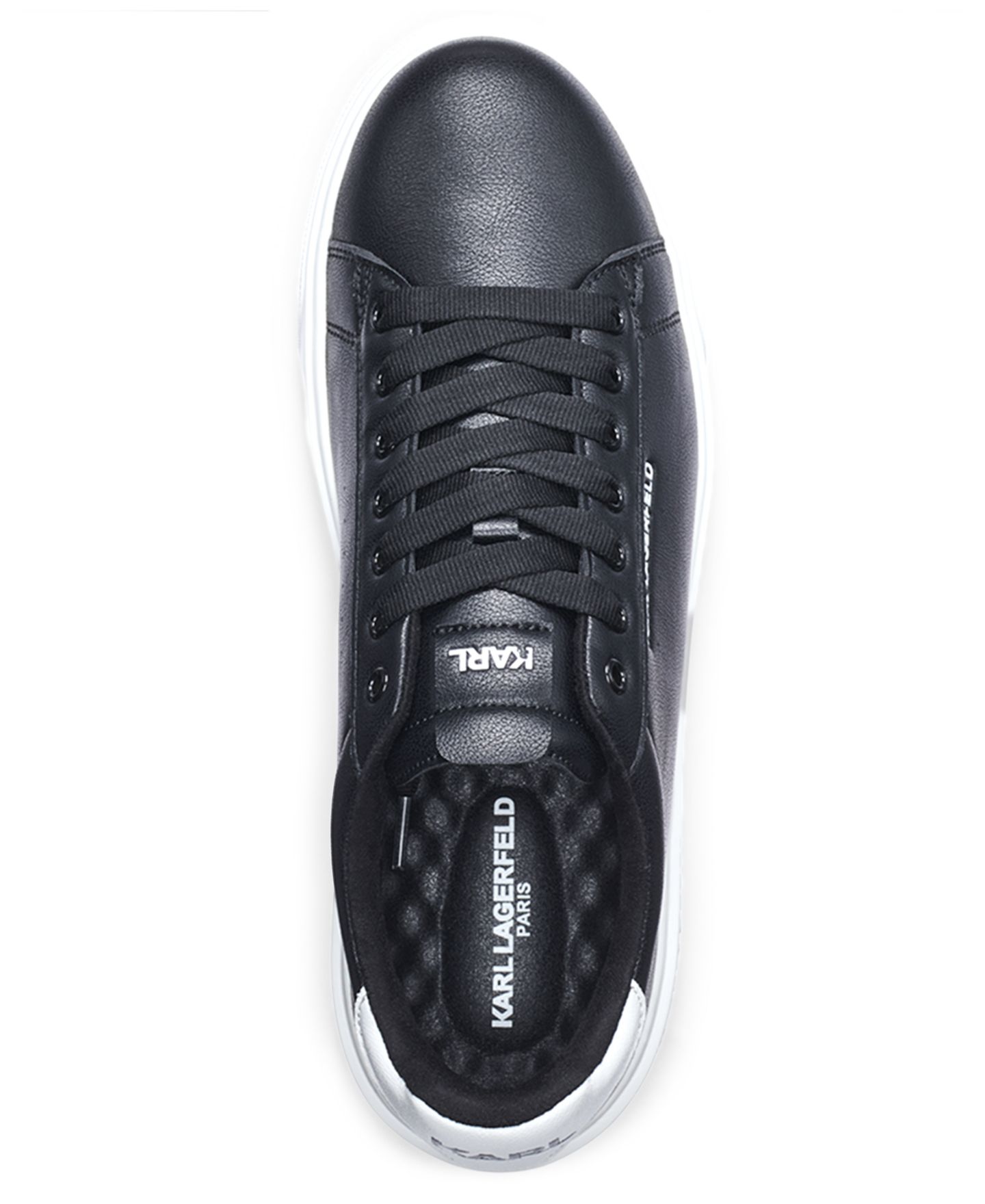 Мужские кроссовки KARL LAGERFELD PARIS Logo Plain-Toe, цвет: Чёрный — фото 4