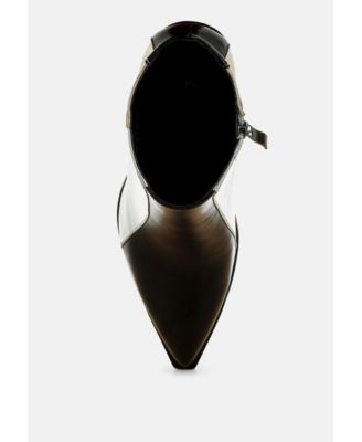 Womens Stemon Three Tone Block Heel Boots