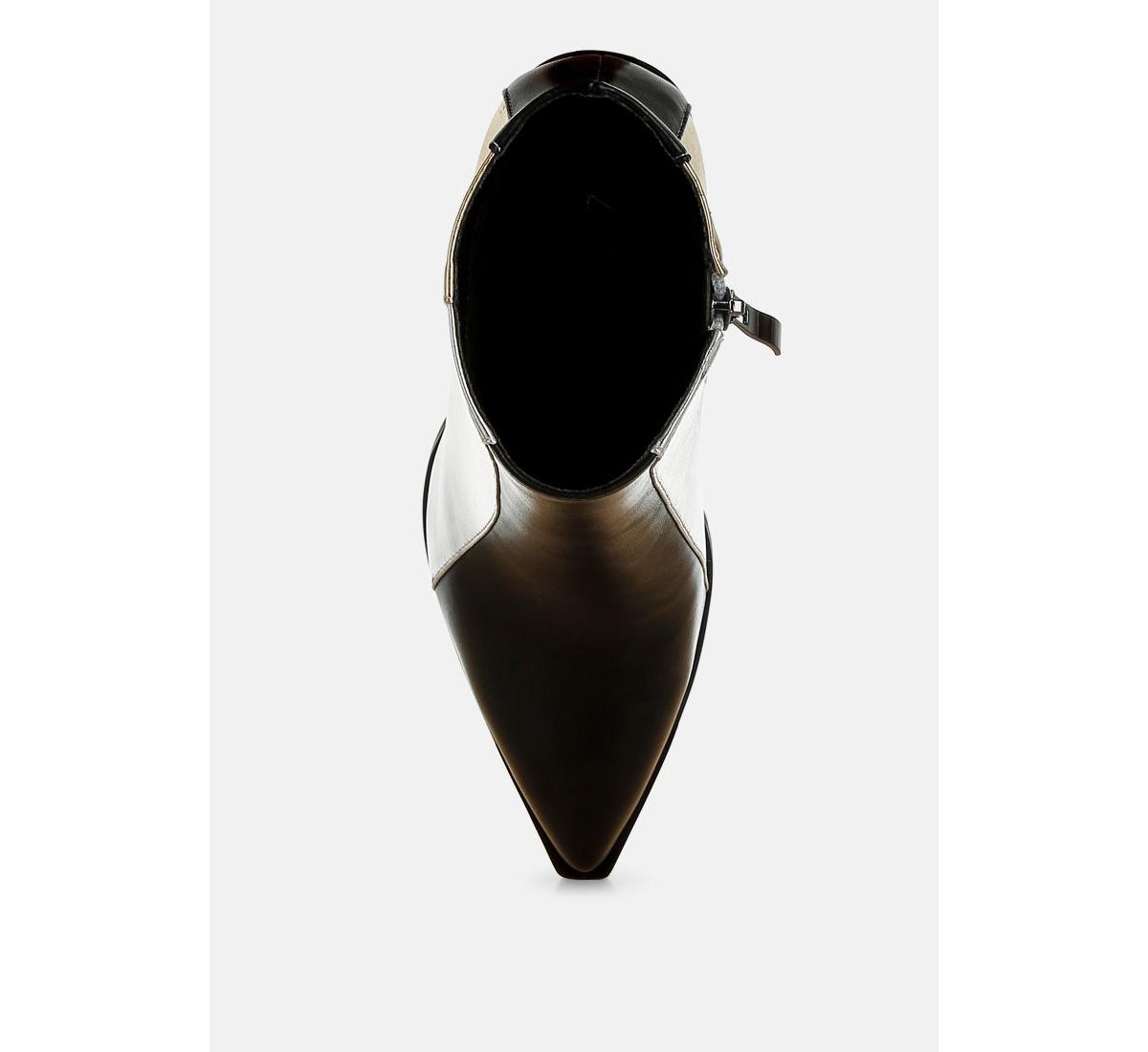 London Rag Stemon Three Tone Block Heel Boots Women