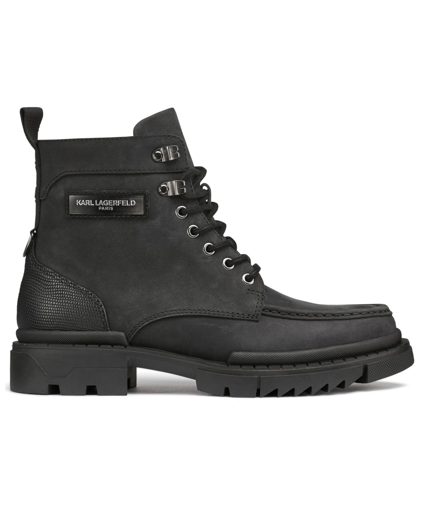 Мужские ботинки KARL LAGERFELD PARIS Round Toe Work Boots, цвет: Чёрный — фото 2