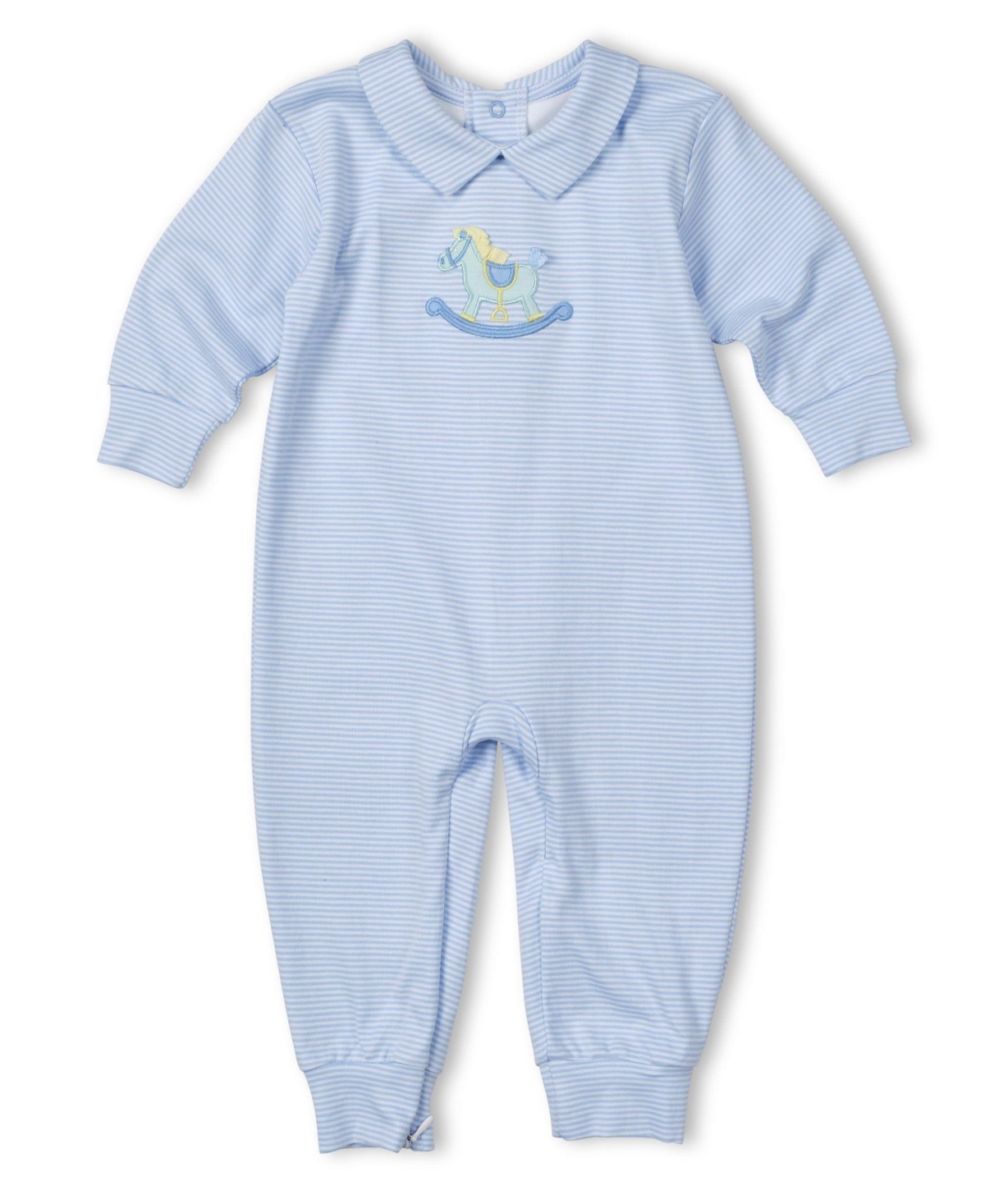 Florence Eiseman Baby Boys Stripe Knit Longall With Rocking Horse