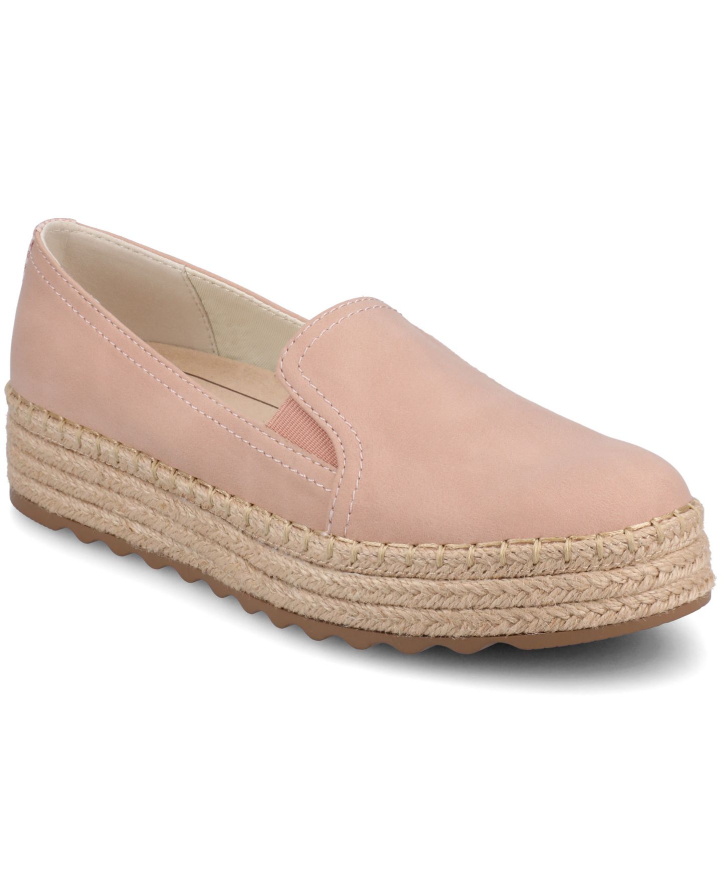 Journee Collection Women's Catalina Slip On Espadrilles, цвет: Пудровый — фото 1