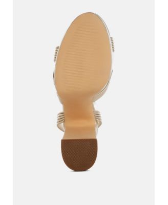 Womens Socialite Metallic Ankle Strap Heel Sandals