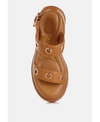 Womens Urla Eyelet Detail Platform Heel Sandals