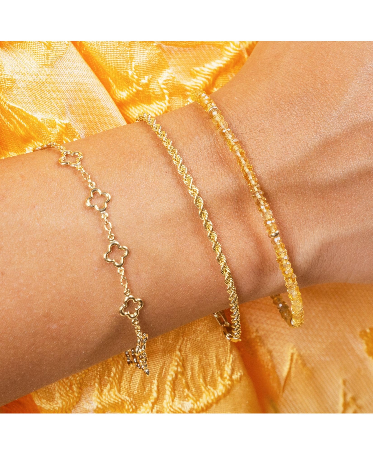 The Lovery Mini Gold Open Clover Bracelet 14K Gold