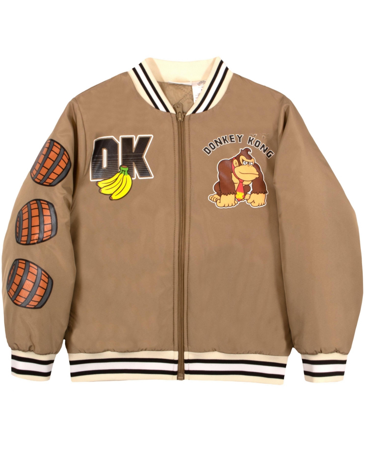 Mario Boys Donkey Kong Long Sleeve Zip Up Bomber Jacket